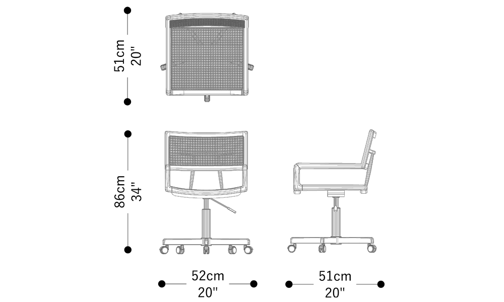 Image of the main dimensions of the product